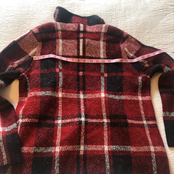 Joseph A. Red Plaid Open Front Cardigan Sweater - Picture 8 of 15
